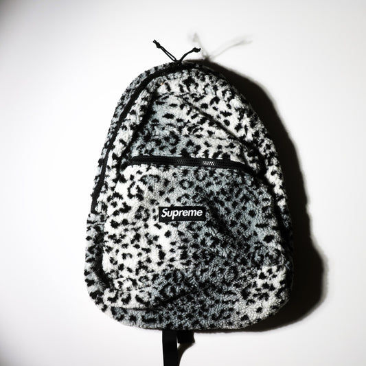 17FW SUPREME LEOPARD FLEECE BACKPACK